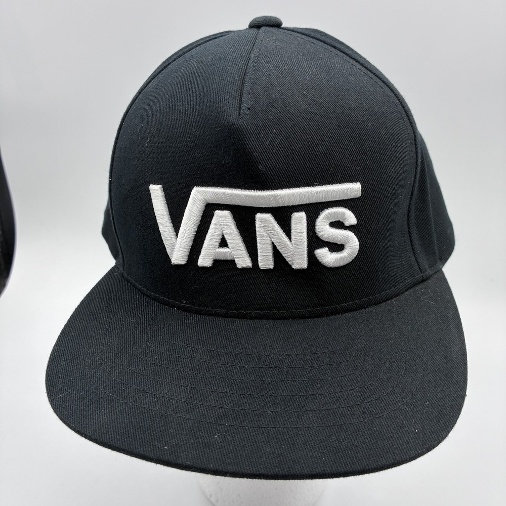 Vans Off The Wall Black White Checkered Flat Brim Snapback Baseball Cap Hat